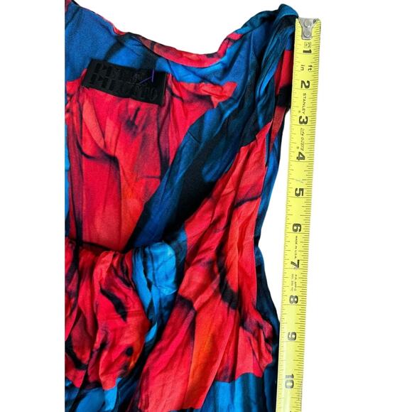 Peter Pilotto Abstract Colorful Glam Asymmetrical Red/Blue Viscose Dress, Size 8 - Picture 6 of 8